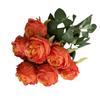 Multicolor Rose Artificial Flower 9 Heads Silk Petal Faux Rose Green Leaves Desktop Ornament Flower Bouquet Home Decoration