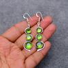 Peridot Gemstone : 925 Sterling Silver Handmade Long Earring's Jewelry