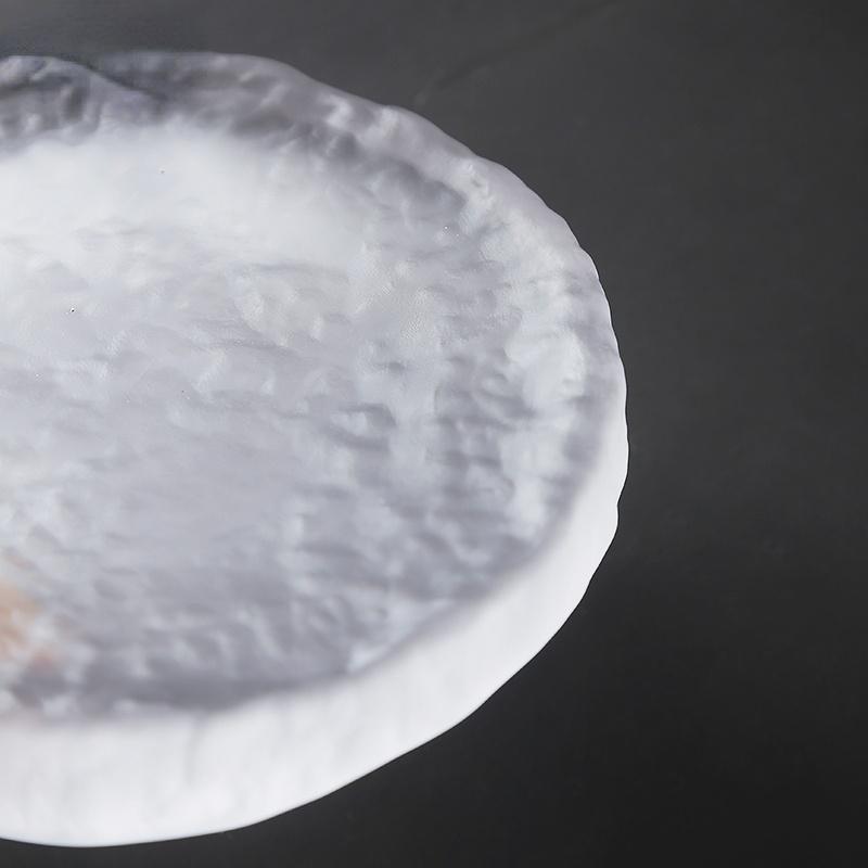 Glass Frosted Ice Mountain Teapot Pad Dry Brewing Pot Tea Table Zisha Pot Cover Bowl Tea Holder Pad Hammer Ice Texture