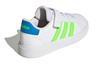 Adidas Neo GRAND COURT 2.0 EL K Synthetic Leather Abrasion Resistant Low top Skateboard Shoes White Green Kids' GW6515