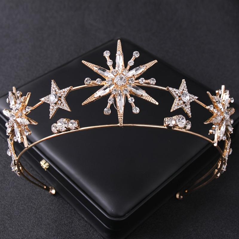 Gold Crystal Tiaras and Crowns Headband Rhinestone Prom Diadem Crown Bridal Wedding Hair Accessories Jewelry Crown Tiara Gift