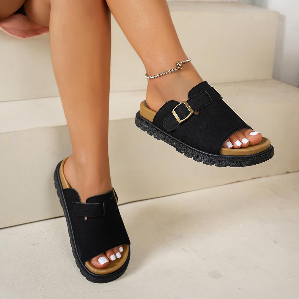 Mode Damen Leichte Hausschuhe Neu Offene Zehen Weiches Kork Indoor Sandalen Outdoor Strand Freizeitschuhe Plateau Hausschuhe Slides Damen