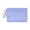 LV Charms Card Holder Blue Frost Monogram Embossed Empreinte Cowhide Leather Women Wallets M26523