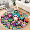 1pc Owl Pattern Office Round Area Rug, Indoor Mat Suitable For Office, Under Office Chairs Bedroom Living Room Home Decor, Room Deco