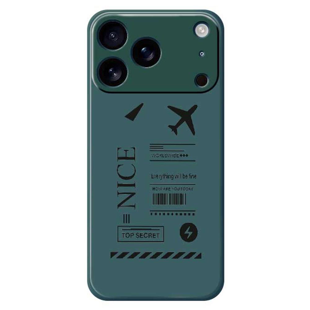 For iPhone 17 Pro Max Case Boarding Ticket Pattern Printing Straight Edge TPU Phone Back Cover