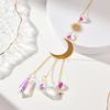 Faux Crystal Suncatcher, Colorful Prisms Window Hanging Sun Catcher, Moon Sun Rainbow Maker Chain Pendant for Garden Home Decor