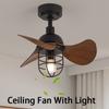 22 Inchs Household Old School Ceiling Fan Light Bedroom Small Ceiling Fan E27 Bulb Electric Fan Lamp