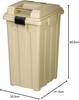 Odpadkový koš Shinki, syntetický, vážka, spojitelný, s rukojetí, 45 litrů, khaki béžový, šířka x hloubka x výška v cm, s víkem, oddělený, odolný, venkovní