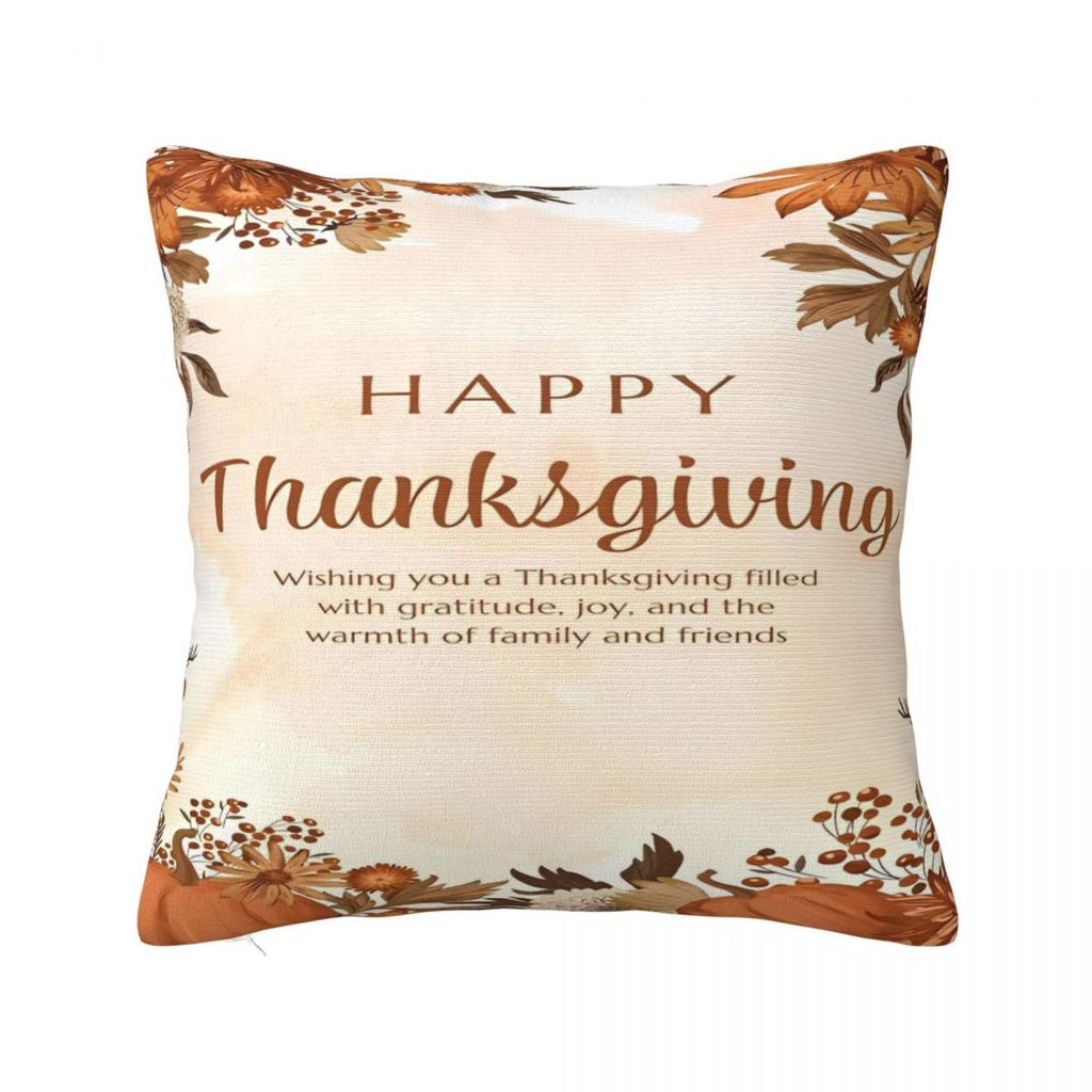 Pillow Case Happy Thanksgiving Day Soft Pillow Cover Morden Cushion Cover Graphic Pillowcases For Sofa Bedroom Home Decor