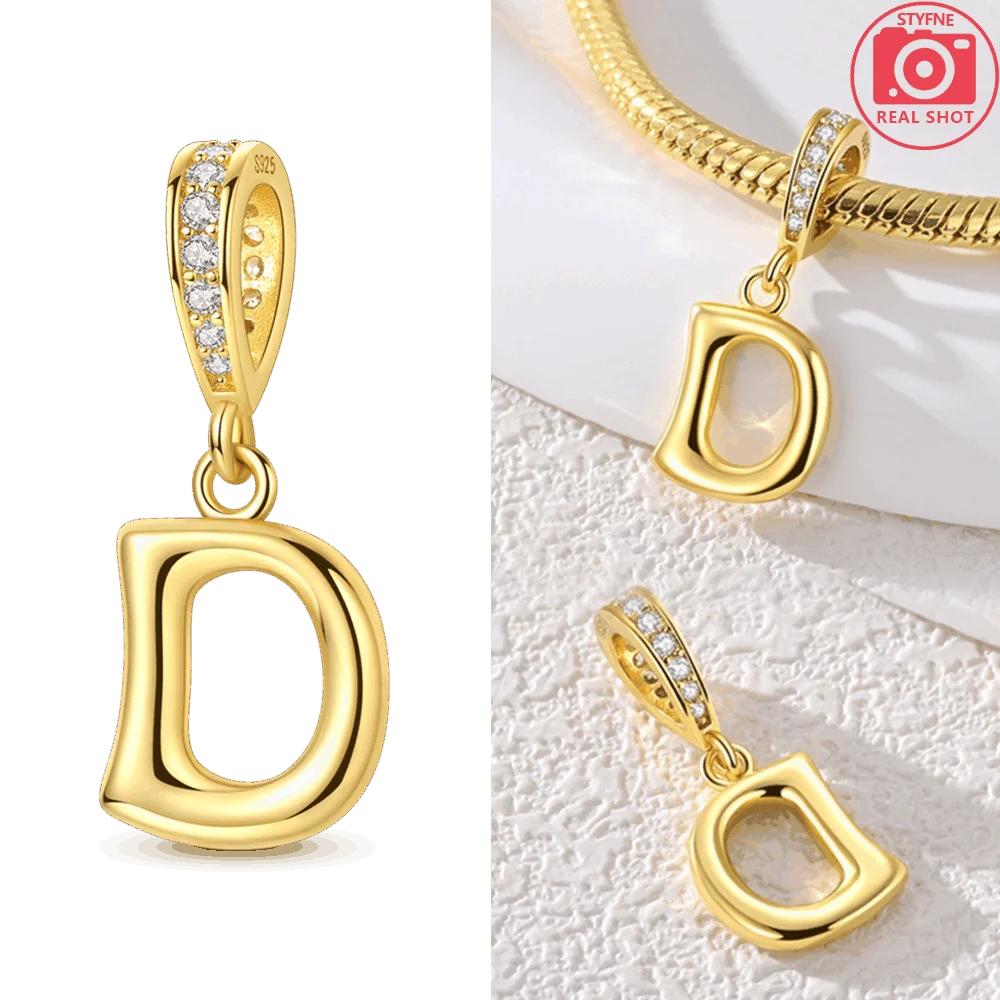 Original Necklace Copper White Zircon Pendant English Letters Women'S Beads Fit Bracelet Anniversary Gift Accessory Diy