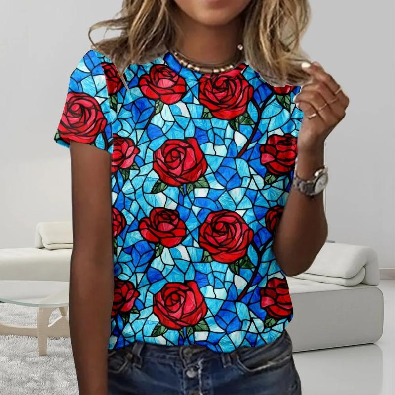 Летняя модная женская футболка с 3D-печатью, дышащая, повседневная XS