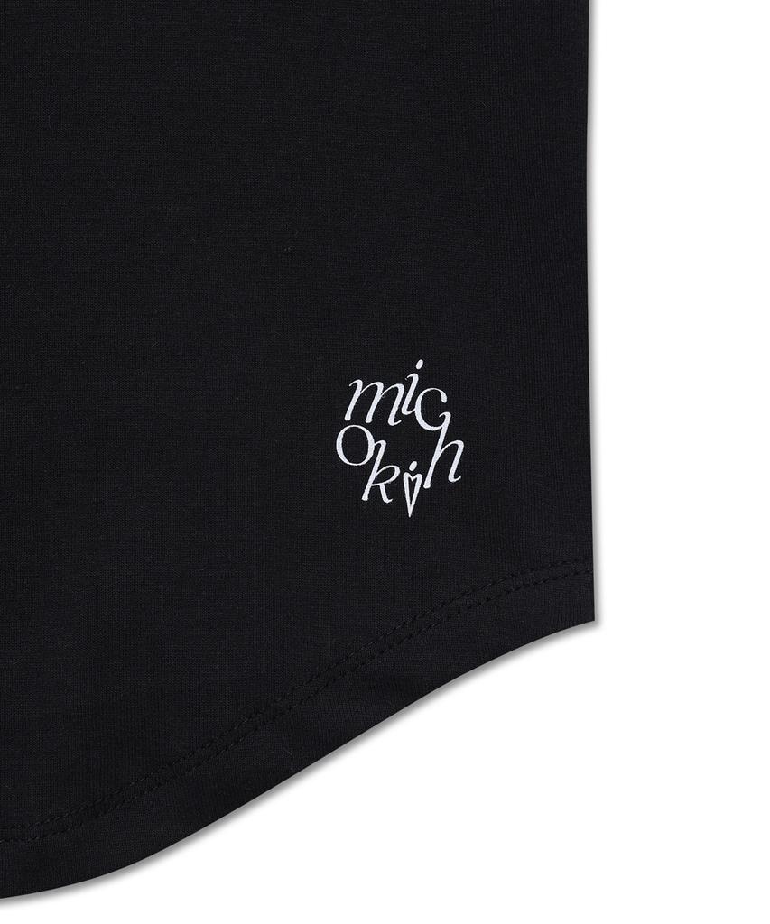 Michikoleondeonkosino Curve Square Neck Top Black