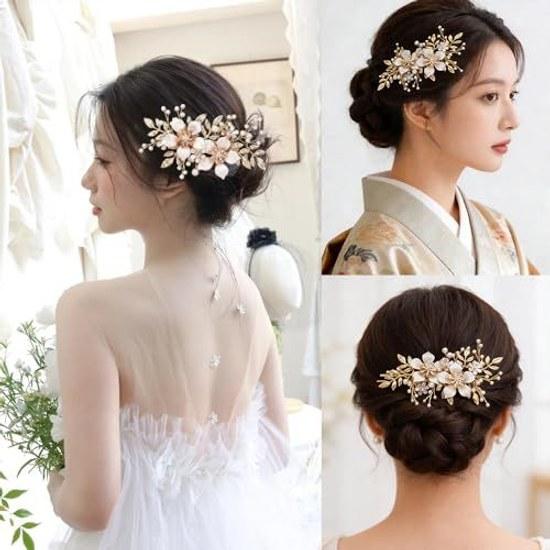 Hair accessoryhair clipkanzashicherry blossompearlrose goldgirlsladieskimonoyukatacoming-of-age ceremonygraduation ceremonywedding ceremony