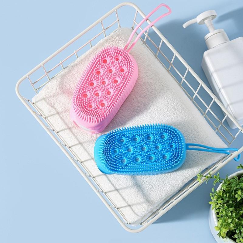1/4pcs Silicone Shower Brushes - Clean & Massage in One, Enhance Your Bathing Experience, Massage Brushes|Ergonomic Design