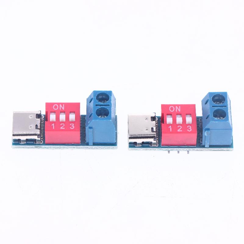 1/2/5Pcs 5-20V Adjustable Pd Trigger Module Blue Pd Fast Charging Test Board Usb Type-C 100W Power Supply Tester