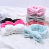 Hair Bows Head Bands for Women Coral Fleece Solid Headband Makeup Elastic Bowknot Headwrap Girl Accessories Cute Soft Turban Bandage