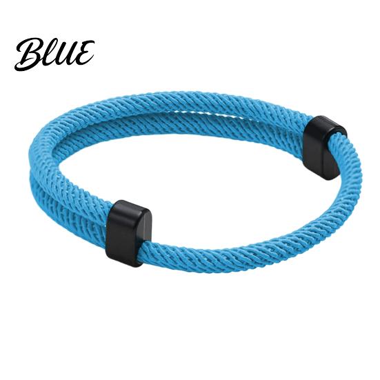 Adjustable Sports Bracelet Men Rope Braided Casual Solid Nylon Color