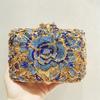 WHTUOHENG Floral White/Pink Red Diamond Wedding Women Clutch Bags Dinner Banquet Clutches Crystal Chain Evening Purses Handbags