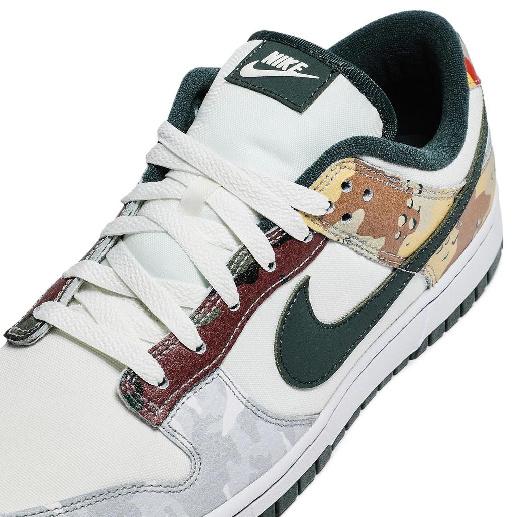 Nike Dunk Low SE 'Sail Multi-Camo' (Unisex) Sail / Vintage Green / Total Orange / White Skate Shoes DH0957 100