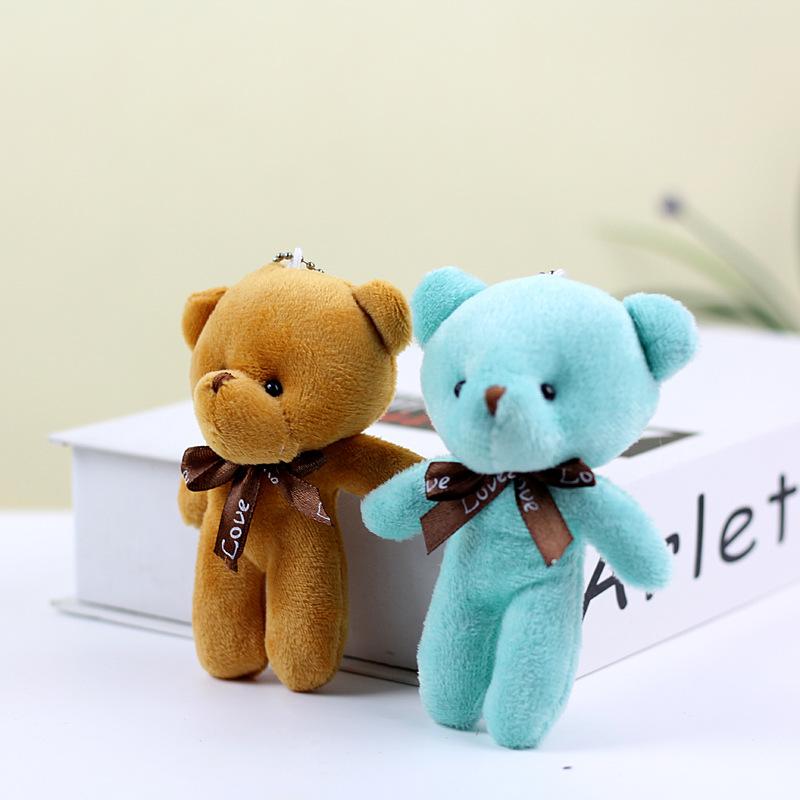 10Pcslot Tiny Bear Stuffed Plush Toys Mini Bear Doll Toy Keychain Bag Pendants Wedding Decoration Children Birthday Party Gifts