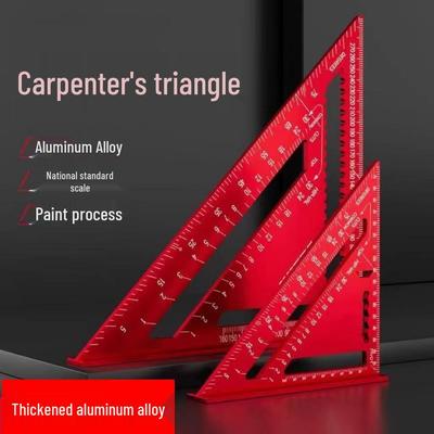 Verdickter 45°/90° Aluminiumlegierungs-Dreiecklineal: Multifunktionales Holzbearbeitungswerkzeug