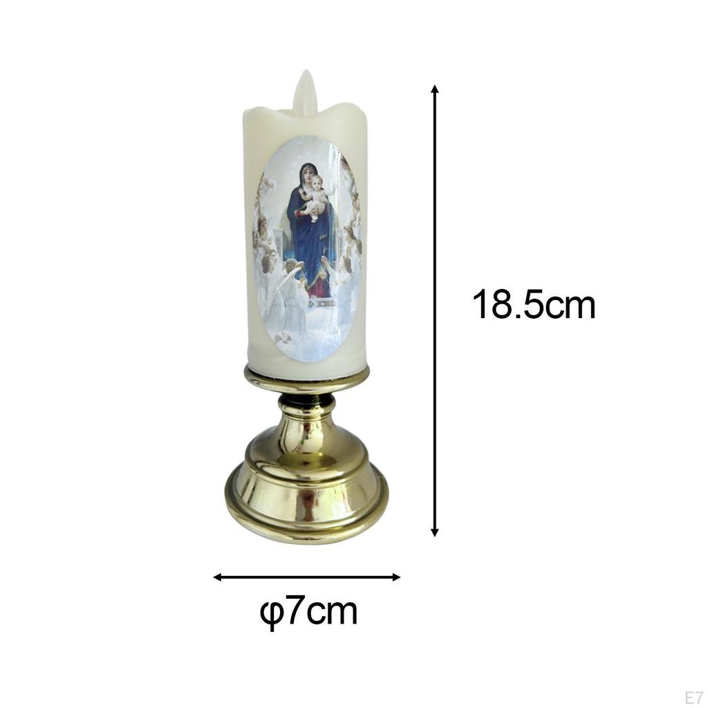 Candle Lamp Pillar Light Prayer Waterproof LED, LED Tea Lights Artificial for Porch