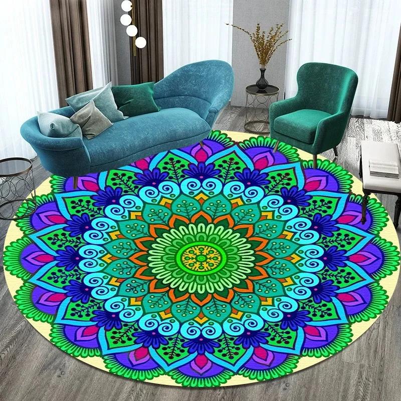 Bitcoin Round Carpet Anti-Slip Circle Area Rug Large for Home Living Room Floor Mat Bedroom Decor Chair Drum Rug Chair Doormat