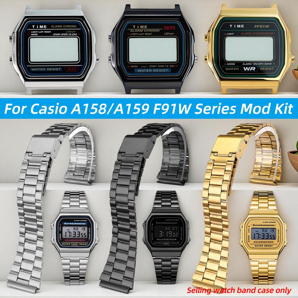 Bracelet de montre en acier inoxydable de haute qualité pour Casio A158 A159W F91W - Accessoires pour hommes