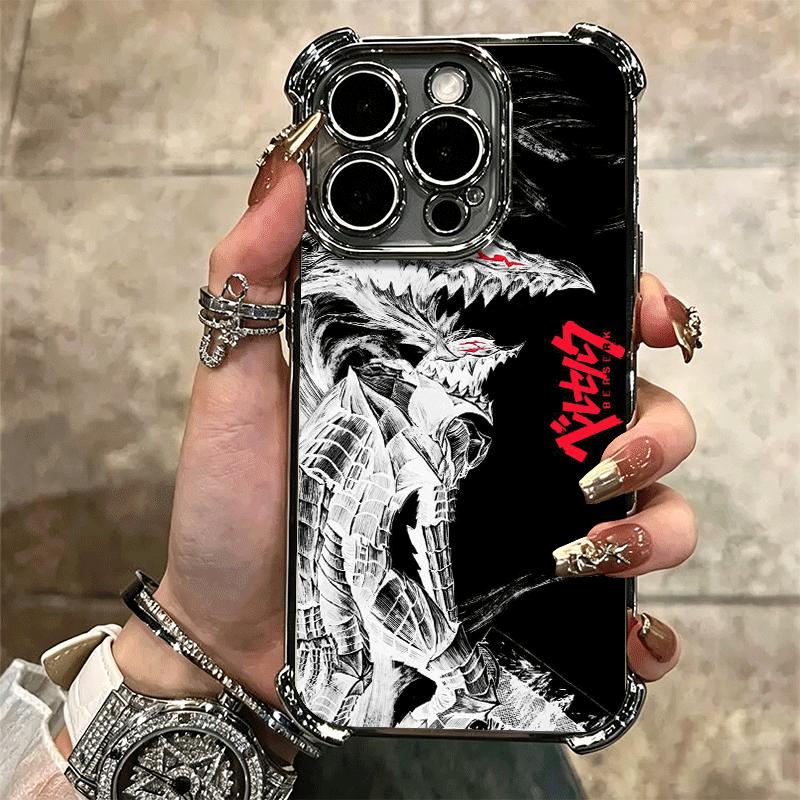 G-Guts B-Berserks Anime Soft Phone Case For iPhone 15 16 17 Air 14 Pro Max 16E Plus 13 12 Mini Plating Anti-Fall Fundas