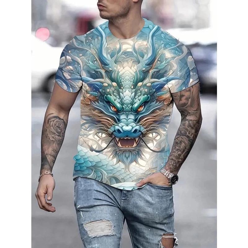 Tričko Dragon Muay Thai s 3D potiskem, vintage trénink, UV ochrana, rychleschnoucí, pro muže i ženy, unisex, krátký rukáv, kulatý výstřih, MMA, mix bojových umění