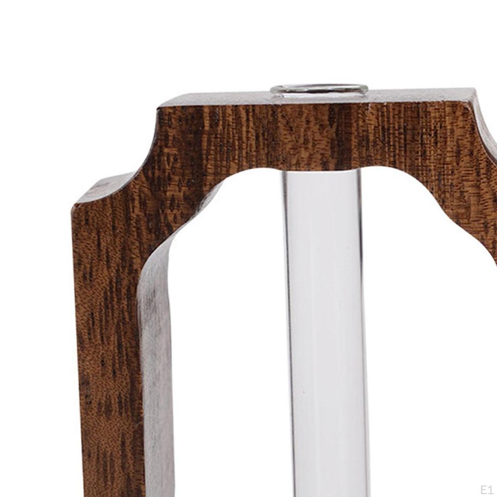Glass Vase Plant Terrarium Creative Wooden Propagation Station Stand Bonsai Flower Pot for