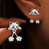 Pair of Women'S Cat Paw Earrings - Cute Pet Jewelry with Expressive Eyes, Dainty Everyday & Formal Earrings for Women, Birthday/Christmas Gift