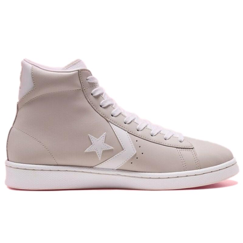 Converse Cons Pro Leather Casual High-Top Board Shoes Unisex Off-White