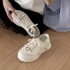 Two wear casual leather little white shoes 2025 new metal buckle polishing old single shoes women's thick-soled heightening board shoes