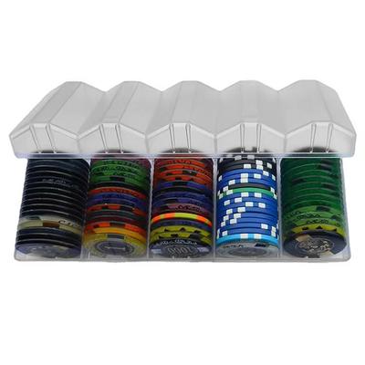 100 Chips Poker Chips Box Acrylic Fine Chips Transparent Box Casino Gambling Chips Storage Case With Covers