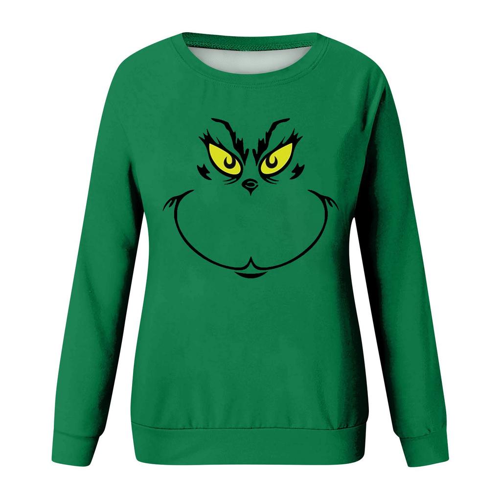 Women's Fashion Printed Long Sleeve Sweater Crewneck Stitching Top Casual Comfortable Pullover Top