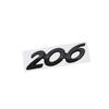 3D Glossy Black Chrome Silver Metal Logo Emblem Badge Decal Car Sticker for Peugeot 206 Car AccessoriesT