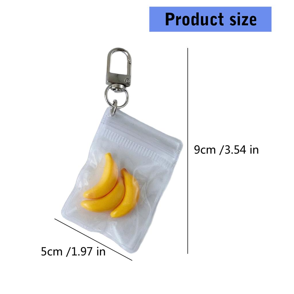 Stylish Banana Keychain Kawaii Fruit Design Durable Alloy Charm For Girls Women Fashion Accessories