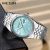 MEGIR Lucifiel Men's Luminous Waterproof Steel Band Quartz Calendar Watch