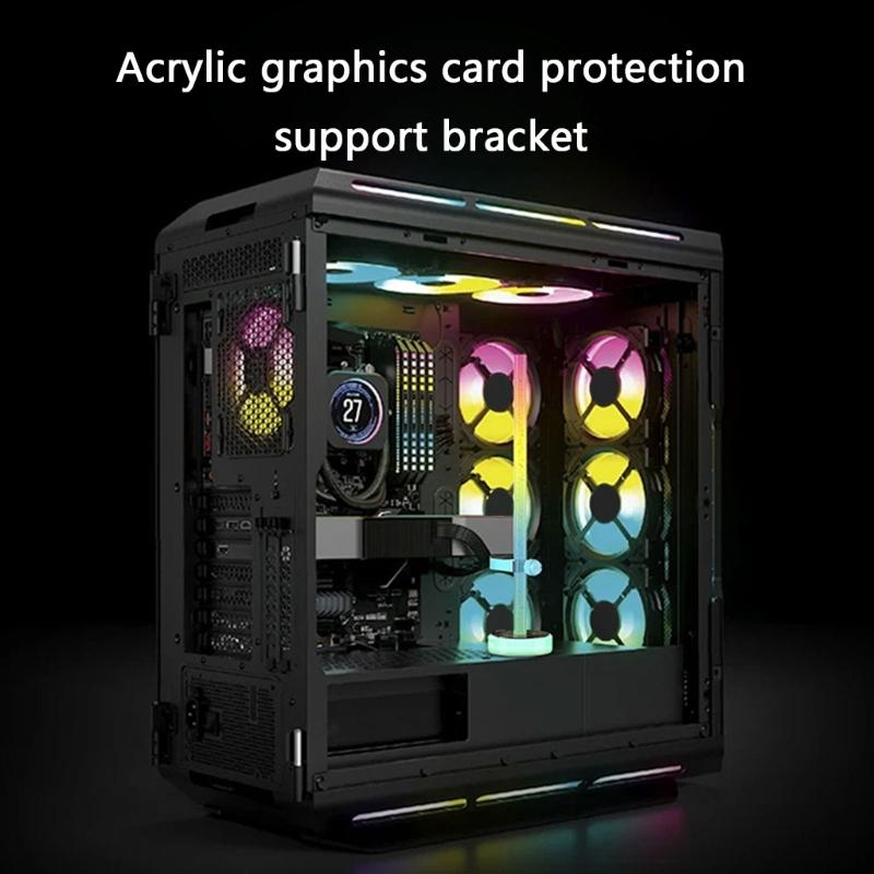 Graphics Card Holder ARGB GPU Support Bracket Adjustment Single Slot 5V 3PIN ARGB Support Video GPU Mount Replacement