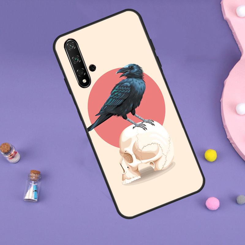 

Чехол Ворон Ворона Темный Череп Для Huawei P30 P20 P40 Lite Nova 5T 11i 8i 3i 9 10 SE 11 Pro Y90 Y70 Y61 Y60 Y91 Huawei P30