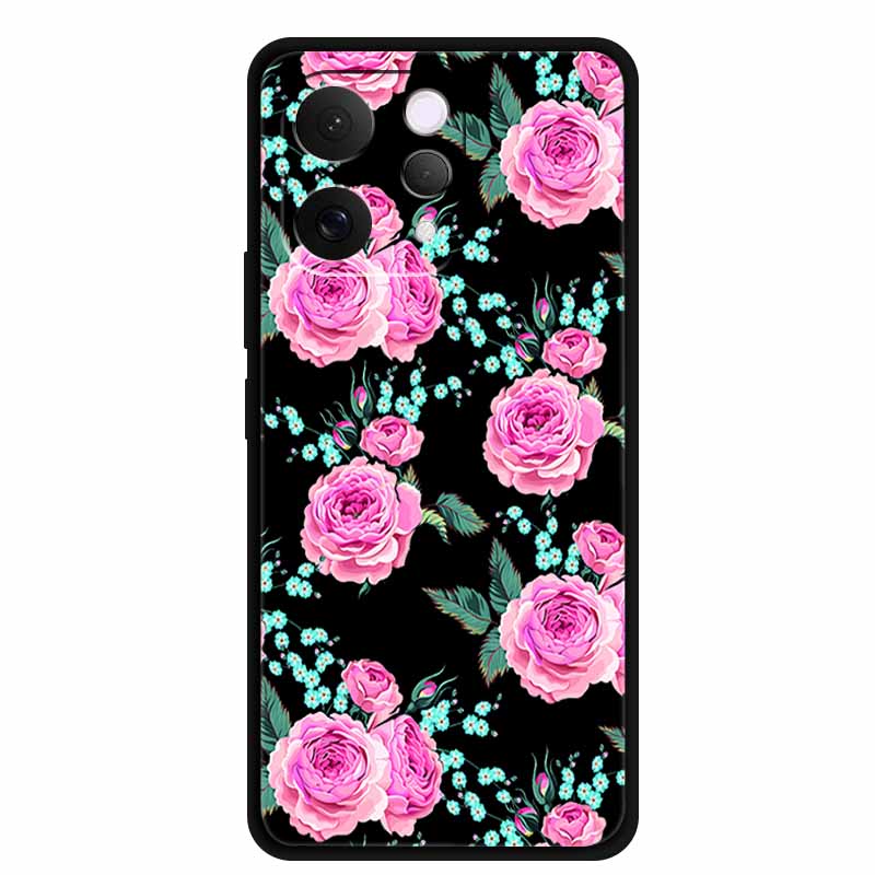 Coque For Vivo S50 V2528A Case 6.59" Black Silicone Case Cartoon Cat Shockproof Soft Back Cover For Vivo S50 5G 2025 Phone Case