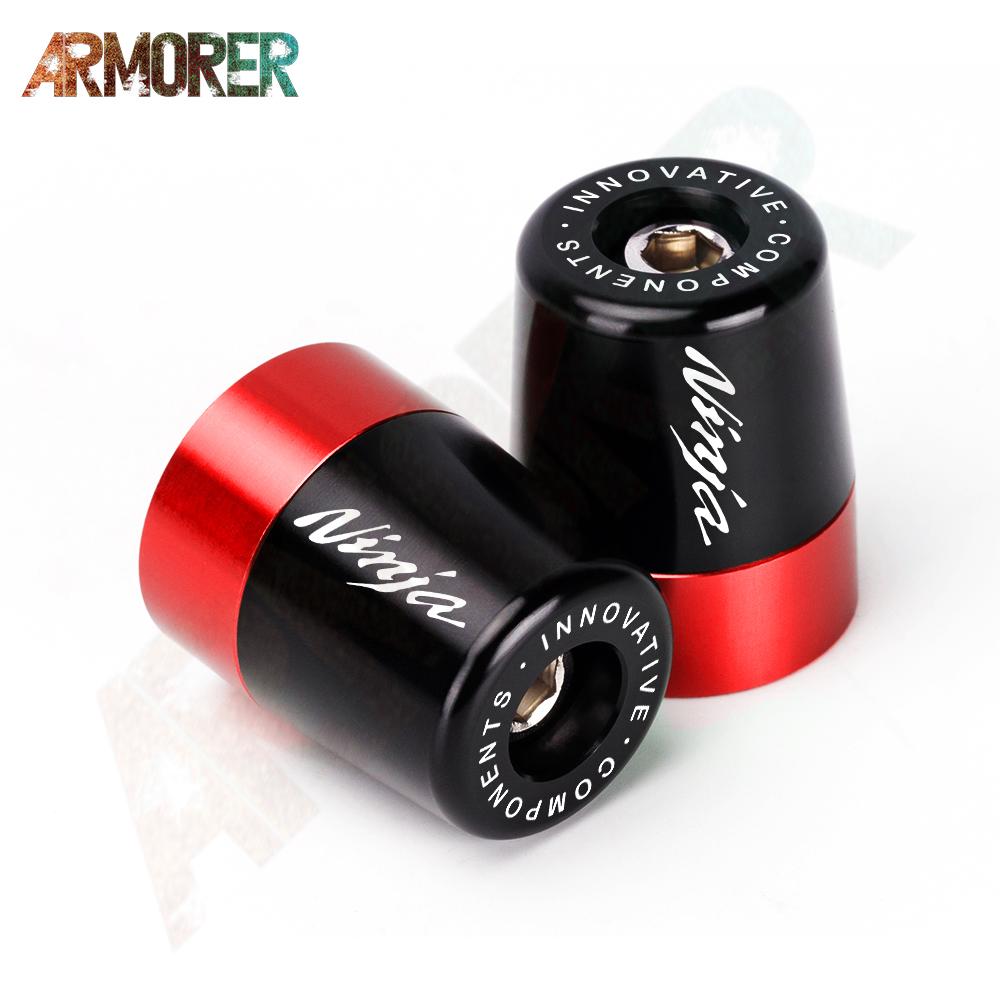 For Kawasaki Ninja 250 300 400 650 1000 1000SX  Ninja 650 Motorcycle CNC Handlebar Grips Handles Bar End Plug Cap