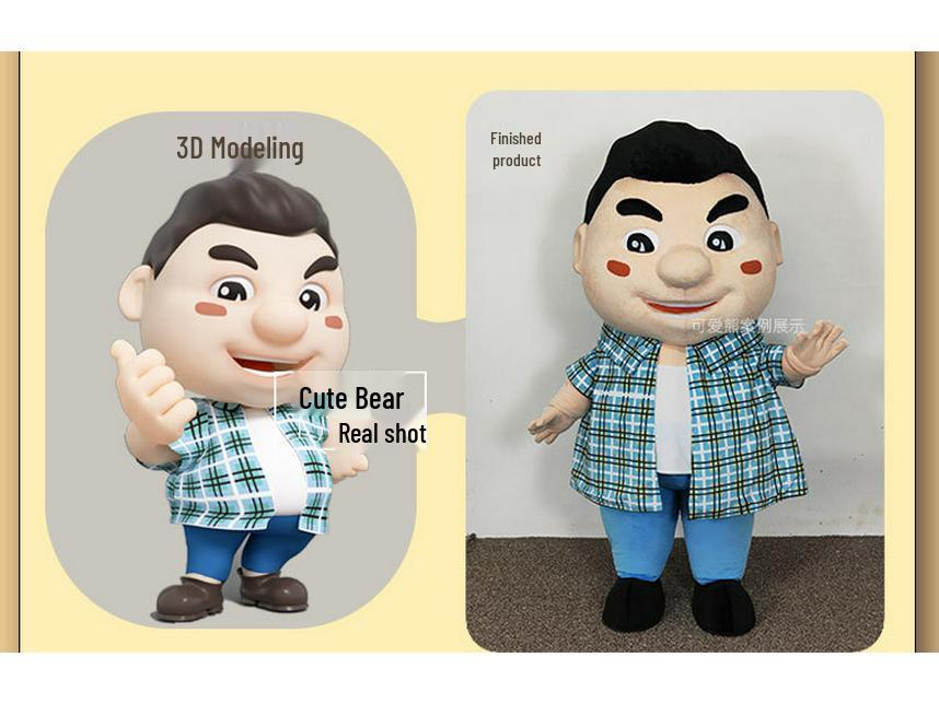 Custom Foam Carving Mascot Costume with Inflatable Headgear for Performances