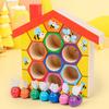 Montessori Bee Trap Game Wooden Bee House Clamp Bee to Hive Matching Game Color Sorting Puzzle Fine Motor Training Game for Kids
