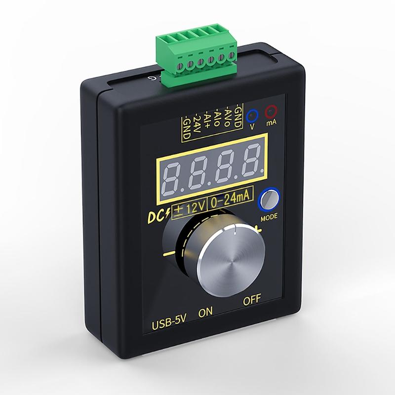0-5V 0-10V 4-20mA Adjustable Voltage Current Simulator Portable Calibrator Rechargeable Analog Safe & Convenient Wiring