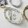 European Decorative Plate Storage Tray Portable Oval Plate Jewelry Display Decor Candy Tray Vintage Make Up Mirror