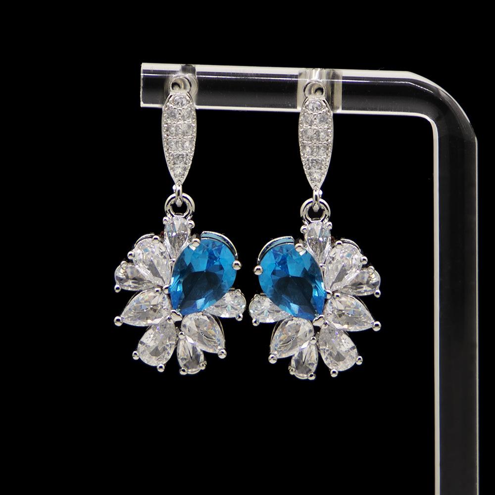 Wassertropfen Blume Zirkon Ohrringe Hohe Qualität und Modische Feenohrringe mit einem Hauch von Luxus