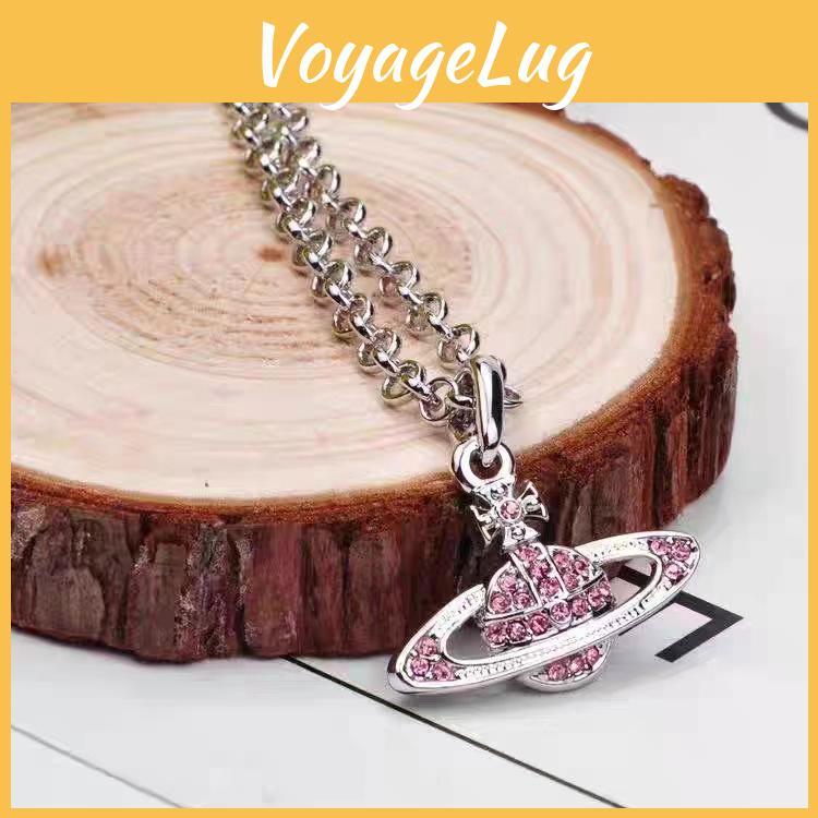 Elegant And Luxurious Saturn Necklace For Women Geometric Design With Sparkling Inlaid Diamonds