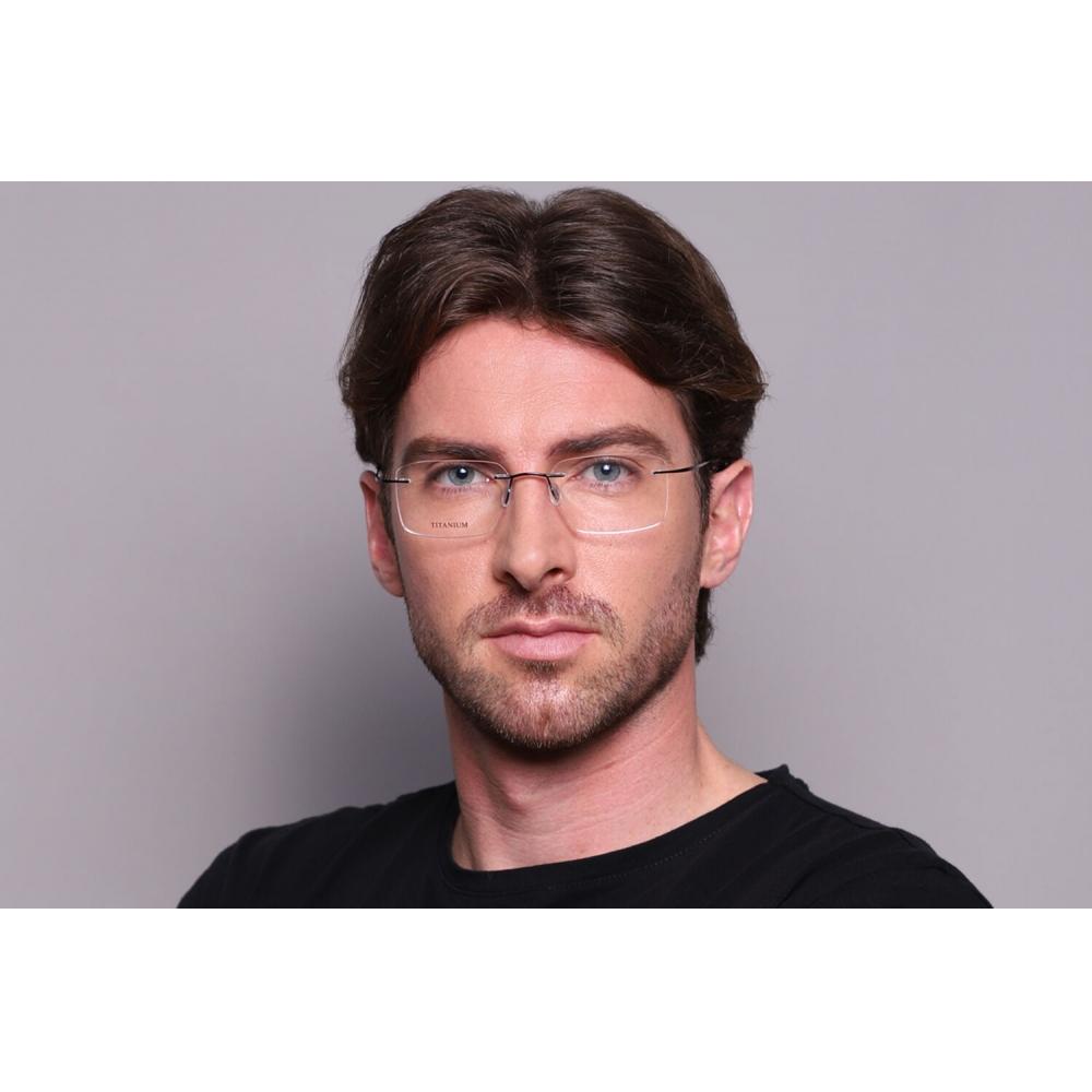 Rimless Rectangle Shiny Black SmaRtbuy Collection Hedley Rt 004a C4 Fashion Unisex Eyeglasses
